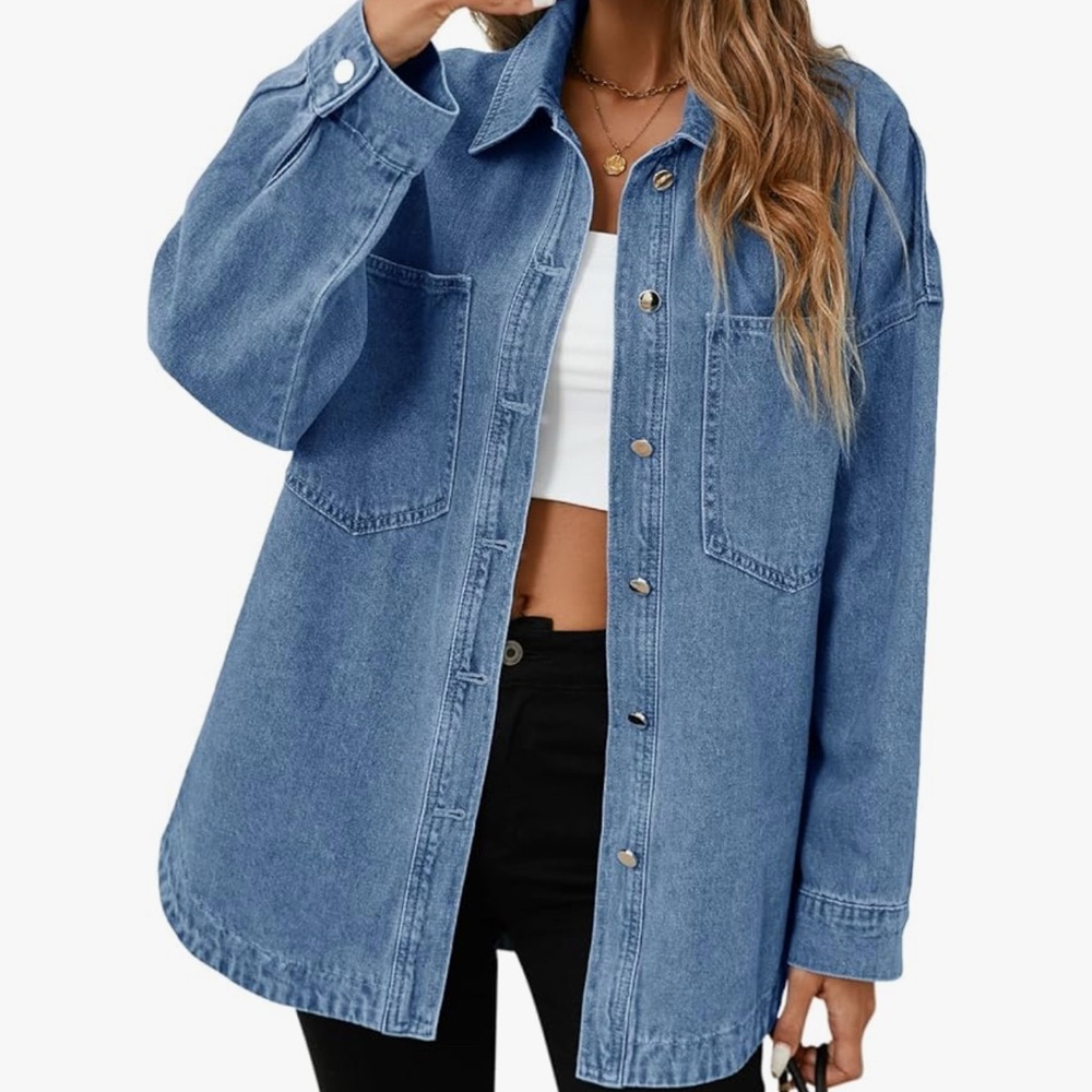 Amazon Women's Blue Button Down Shirt